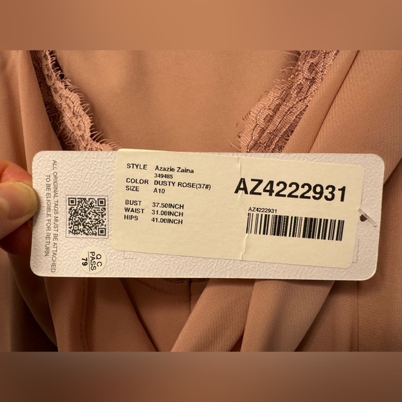 NWT Azazie Zaina Dress in Dusty Rose - Picture 8 of 10